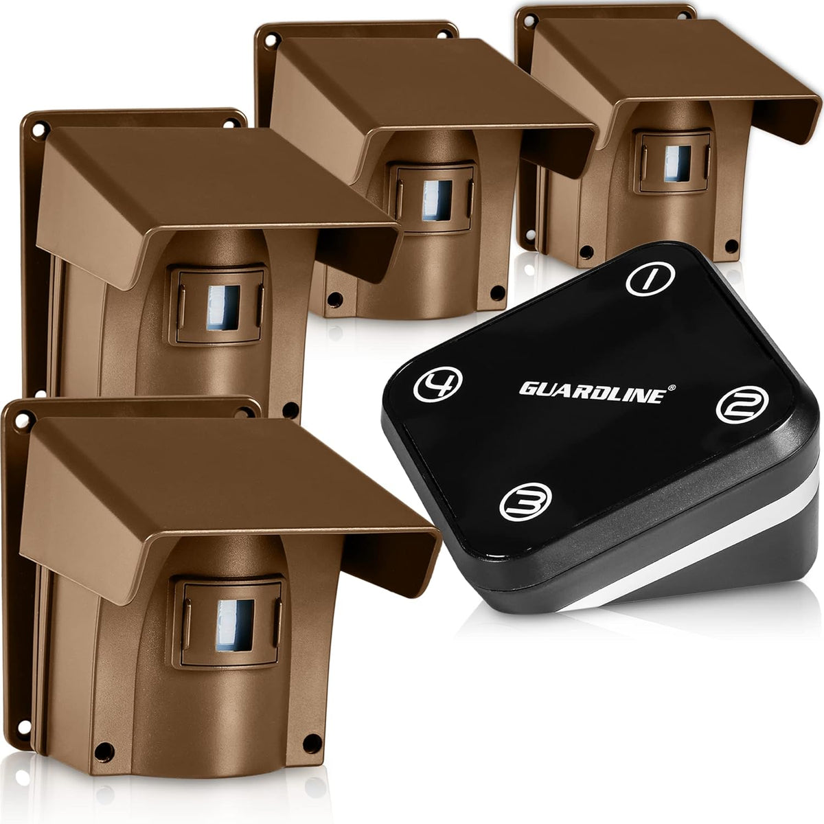 Guardline Wireless Driveway Alarm - Motion Sensor Alarm Set with 4 Sensors and 1 Receiver - 500 Foot Range - Weatherproof, Outdoor Security Alert System for Home & Property?