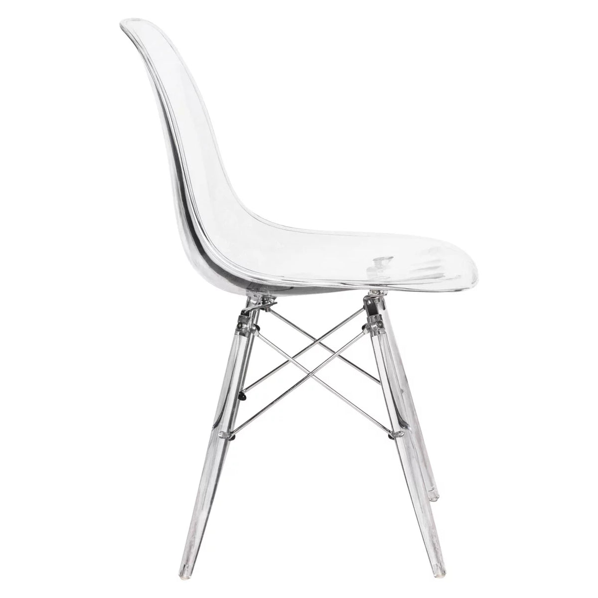 Dover Molded Side Chair with Acrylic Base, Set of 4 - Clear