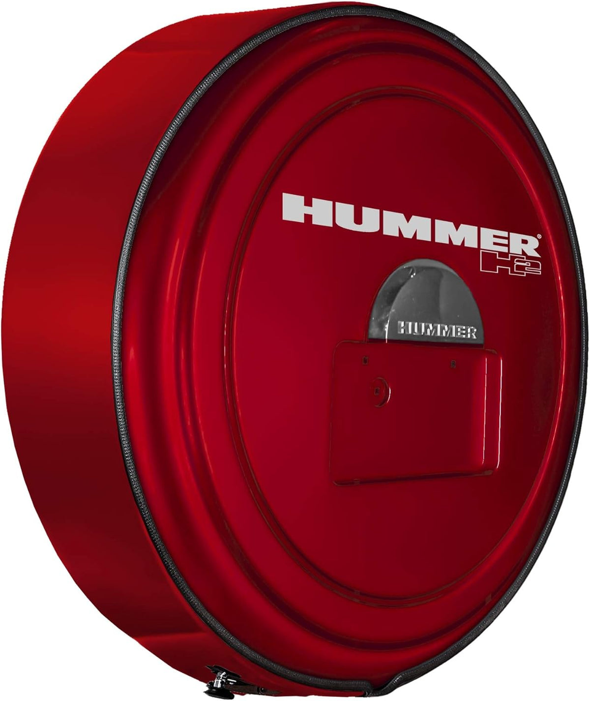 Boomerang Hummer H2 (05-10) - Color Matched MasterSeries Hard Tire Cover - (Color Matched Plastic Face & Stainless Steel Ring) - Hummer H2 Logo - Pewter Metallic