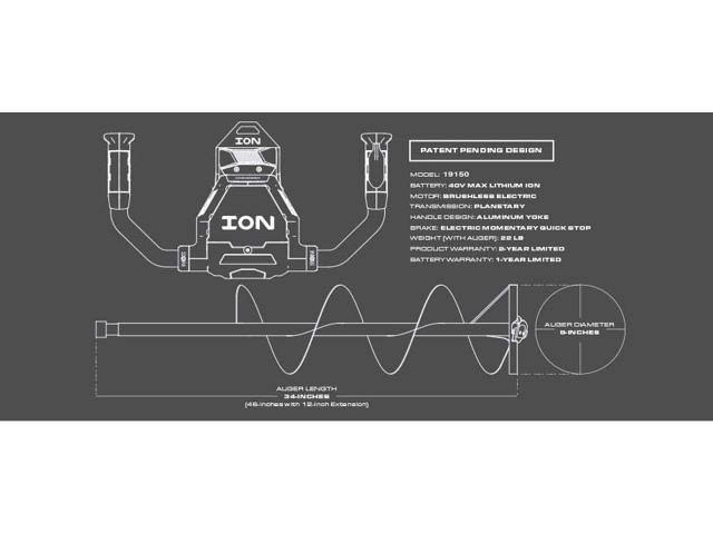 Ion Electric Ice Auger, 8 in