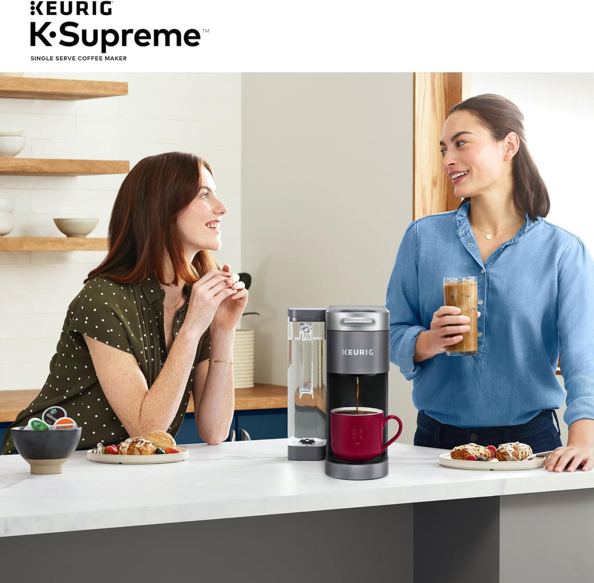 Keurig K-Supreme Single Serve K-Cup Pod Coffee Maker, MultiStream Technology, 4 Brew Sizes, 66oz Dual-Position Removable Reservoir, Black