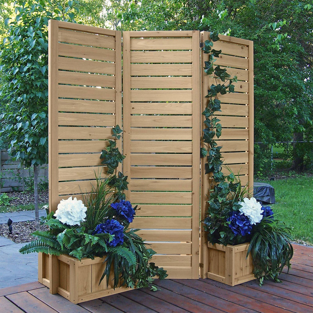 Yardistry Fusion Privacy Screen with Planters