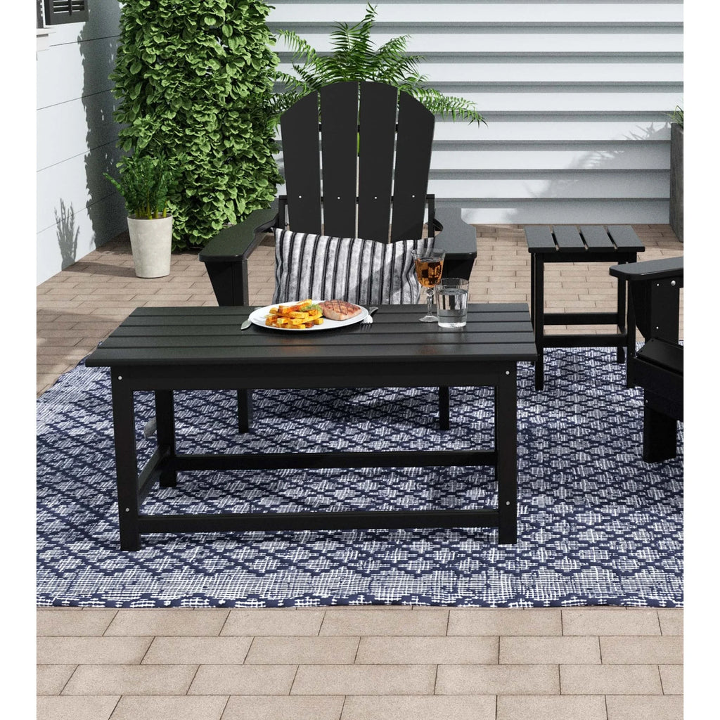 Polytrends Laguna All Weather Poly Outdoor Coffee Table - Rectangle Teak