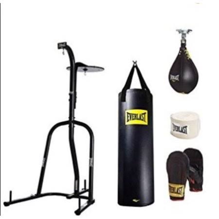 Everlast Dual Station Heavy Bag Stand, 100-Lb, Speedbag, Value Bundle