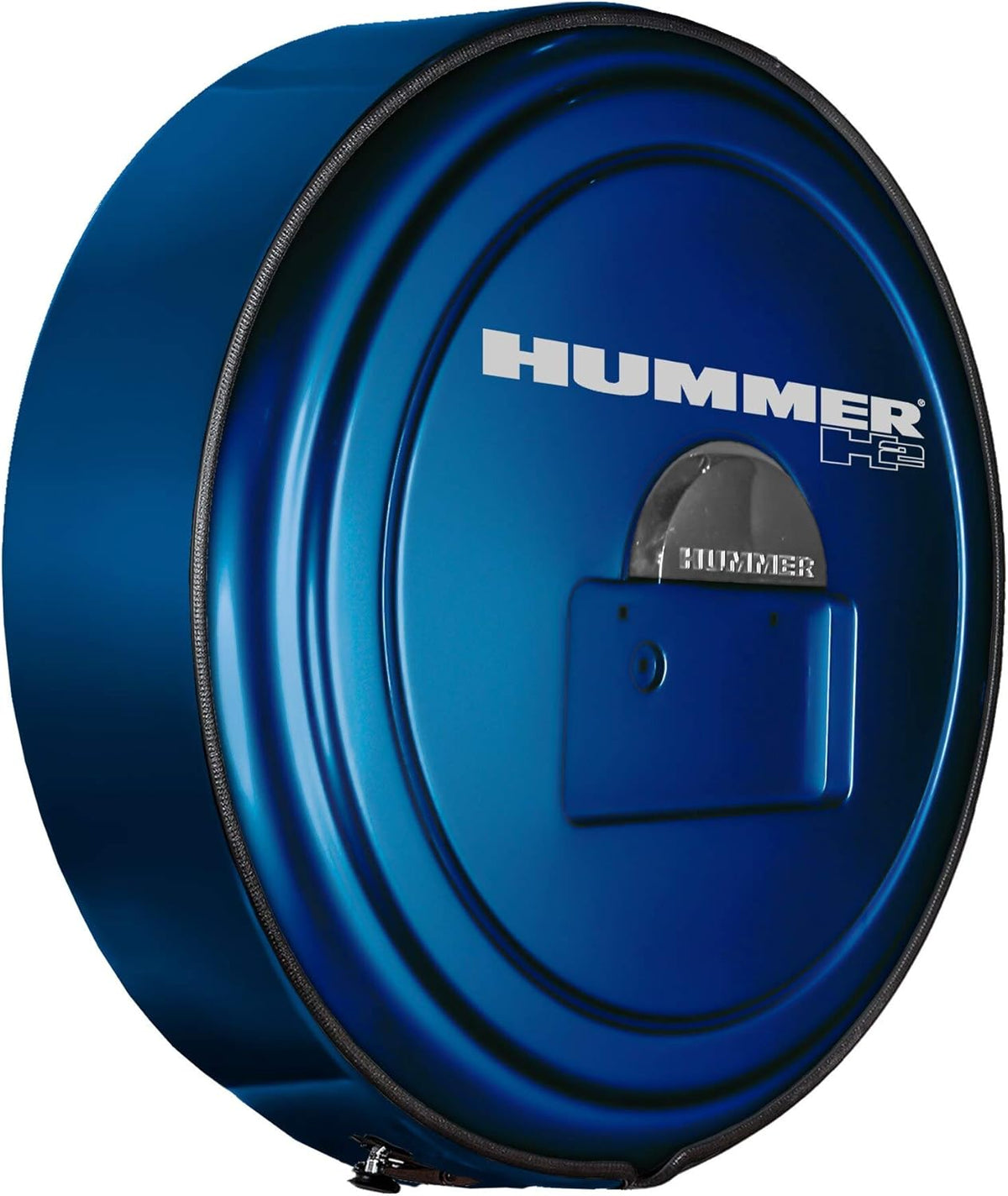 Boomerang Hummer H2 (05-10) - Color Matched MasterSeries Hard Tire Cover - (Color Matched Plastic Face & Stainless Steel Ring) - Hummer H2 Logo - Pewter Metallic