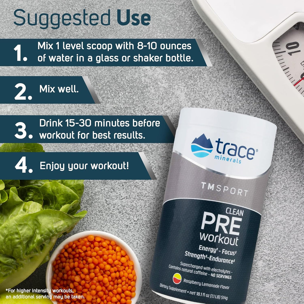 Trace Minerals TMRFIT Series Preworkout Canister Supplement, 18.1 Ounce Pack of 2