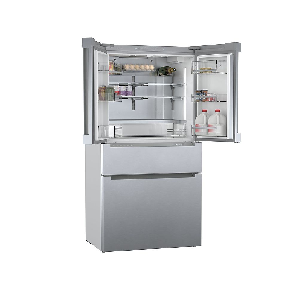 Bosch - 800 Series 20.5 Cu. Ft. 4-Door French Door Counter-Depth Smart Refrigerator - Stainless steel