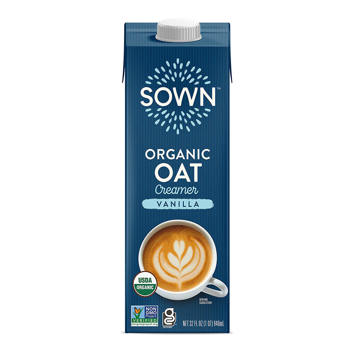 SOWN Organic Oat Creamer Unsweetened - Barista Oat Milk Non Dairy Coffee Creamer - Plant Based, Dairy-Free, Vegan, 0g Added Sugar, Gluten-Free, Non-GMO, Shelf Stable - 32oz (Pack of 6)