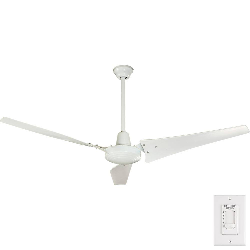 Hampton Bay Industrial 60 Ceiling Fan - White