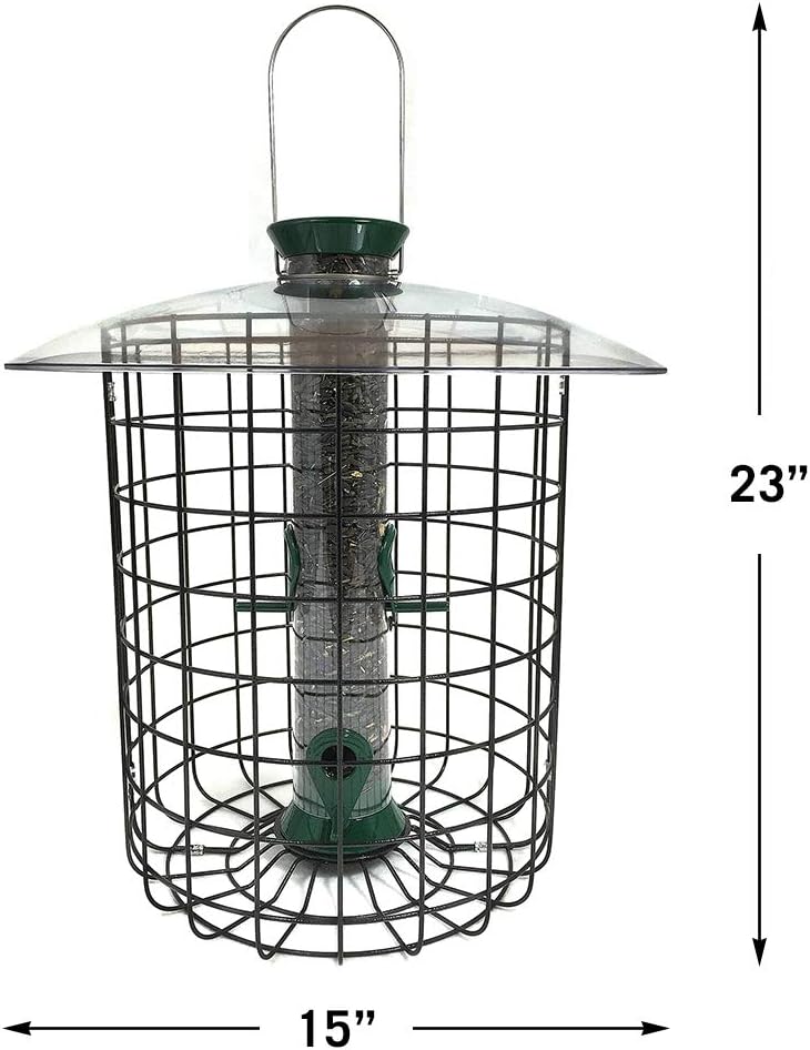 Droll Yankees 344305 Squirrel Proof, Caged Sunflower Bird Feeder, 20-Inch, Black