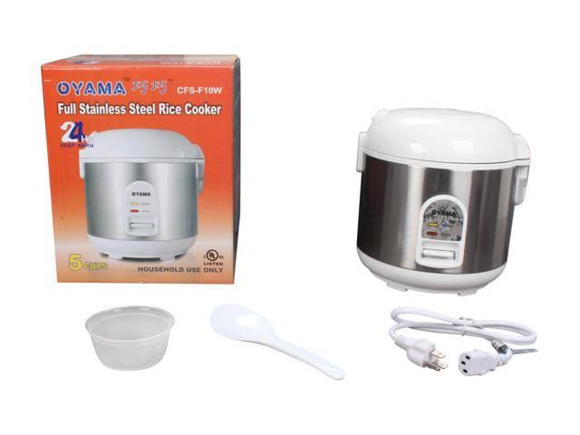 Oyama 5-Cup All Stainless-Steel Rice Cooker/Steamer/Warmer, White