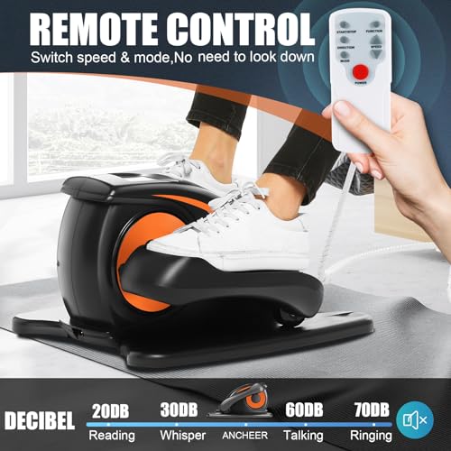 ANCHEER Under Desk Elliptical Machine - Quiet Pedal Exerciser for Seniors, Office & Home, Low-Impact Seated Leg Workout Equipment, Smart LCD Display, Remote Control