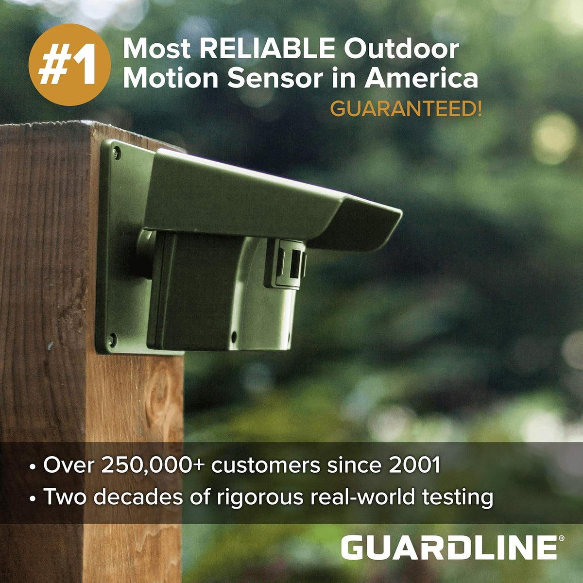 Guardline Wireless Driveway Alarm - 4 Motion Detector Alarm Sensors & 1 Receiver, 1/4 Mile Range, Weatherproof Outdoor Security Alert System for Home & Property