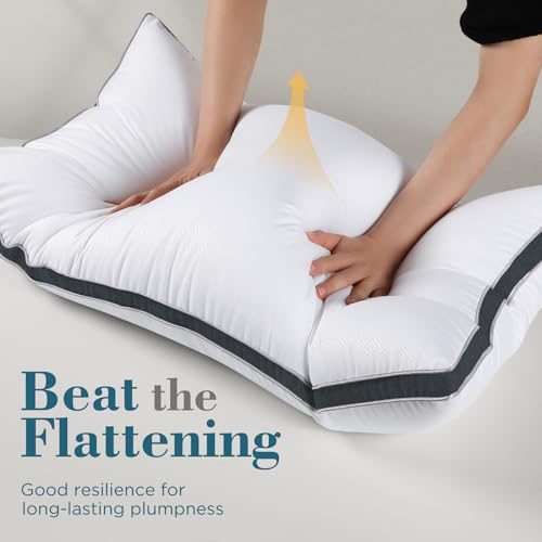 viewstar Bed Pillows King Size Set of 2, Hotel Quality, Down Alternative Big Pillow for Back, Stomach or Side Sleepers, Firm