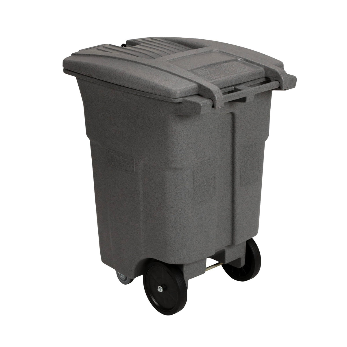 Toter 96 gal. Graystone Document Trash Can with Wheels and Hasp Lock (2 Standard Caster, 2 Stationary Wheels)