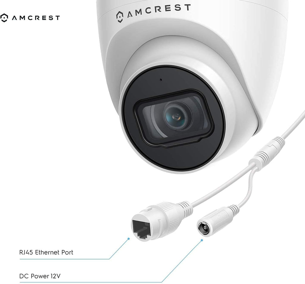 Amcrest 5MP Turret POE Camera, UltraHD Outdoor IP Camera POE with Mic/Audio, 5-Megapixel Security Surveillance Cameras, 98ft NightVision, 2.8mm Lens (103?? FOV), IP67, MicroSD (256GB), (IP5M-T1179EW)
