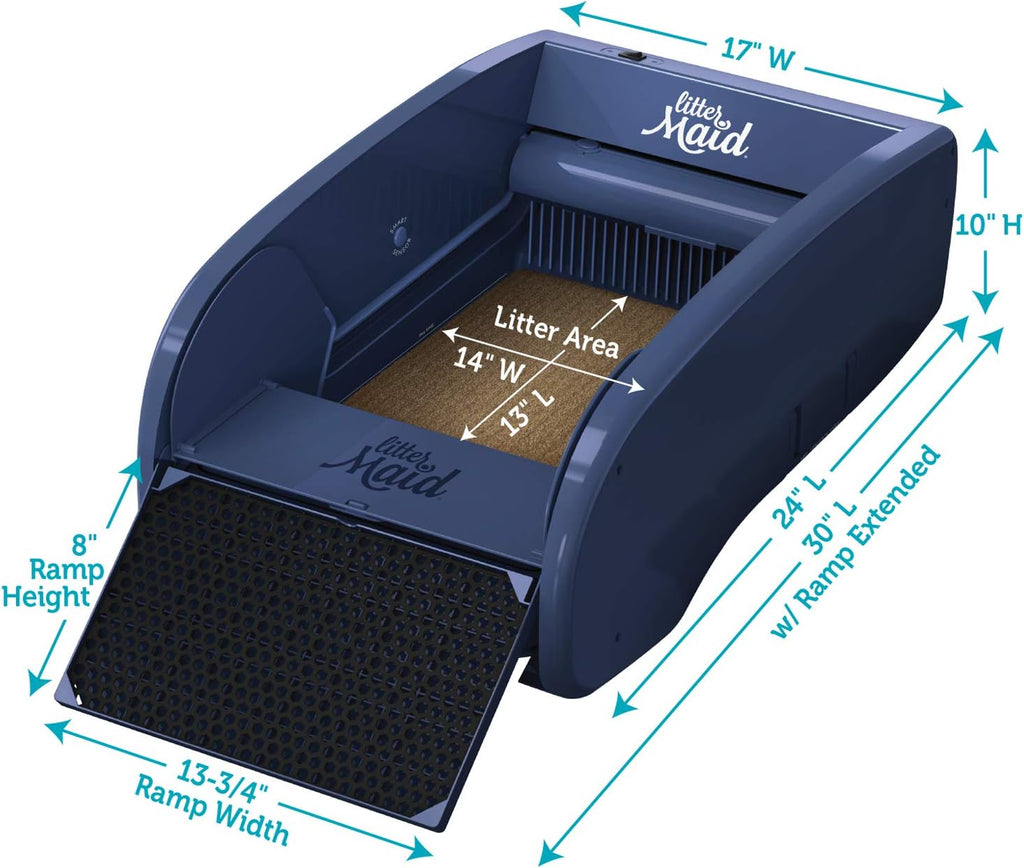 LitterMaid Single Cat Self-Cleaning Litter Box, Blue