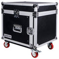 Sound Town 8-Space Pa/dj Rack/Road Case with Slant Mixer Top and Casters (STMR-8UW)