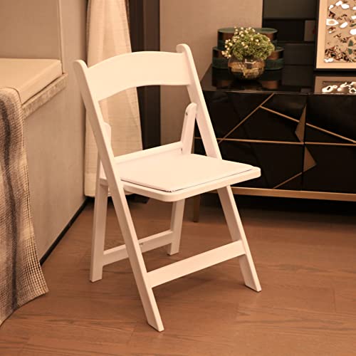 BTEXPERT Set of 4, Resin Folding Chair Vinyl Padded Seat Indoor Outdoor Lightweight Set for Home Event Party Picnic Kitchen Dining Church School Weddings