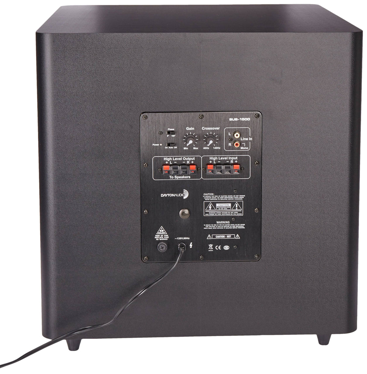 Dayton Audio SUB-1500 Subwoofer - 15x22 - Black