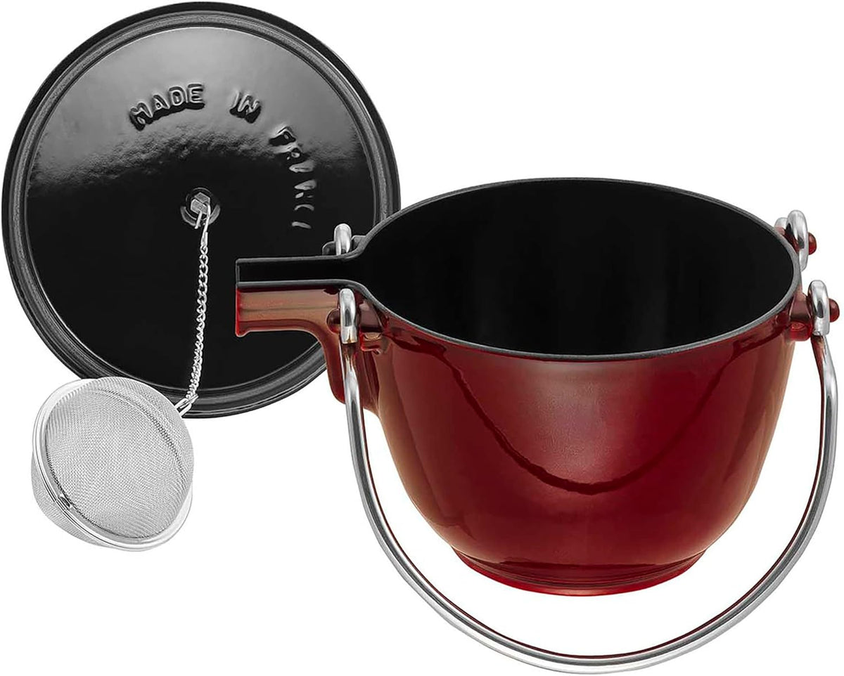 Staub Cast Iron 1-qt Round Tea Kettle - Basil, Made in France