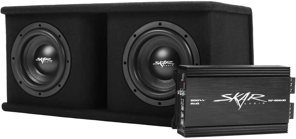 Skar Audio Dual 12 Complete 2,400 Watt SDR Series Subwoofer Bass Package - Includes Loaded Enclosure with Amplifier