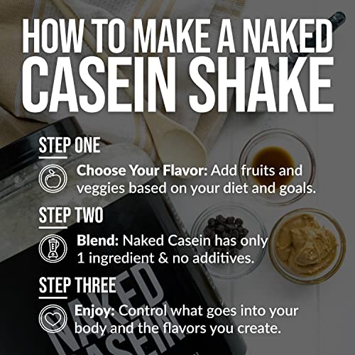 NAKED nutrition Naked Casein - Vanilla Micellar Casein Protein - 5 Pound Bulk, Gmo-Free, Gluten-Free, Soy-Free, Preservative-Free - Stimulate Muscle Growth - Enhance Recovery - 61 Servings