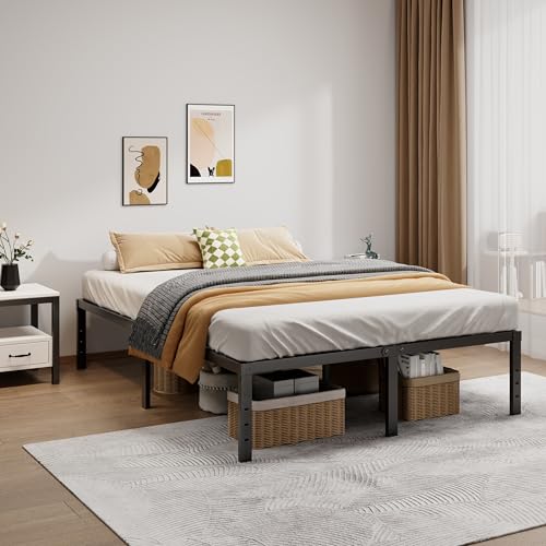 Metal Bed Frame Full Size - 14 Inch Heavy-Duty Full Platform Bed Frame No Box Spring Needed, Easy Assembly, Noise-Free, Sturdy Mattress Foundation, Underbed Storage Space