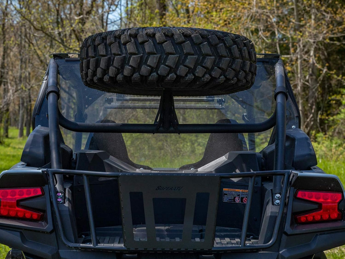 SuperATV Spare Tire Carrier for 2020+ Kawasaki Teryx KRX 1000 | Fits up to 37 Tire | Secures to Rear Frame of Vehicle | Made with Powder-Coated Steel Tubing | No Drilling or Welding Required!