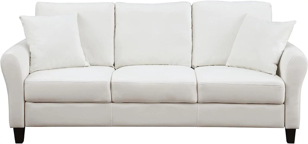 SZLIZCCC Cream Velvet Sofa Three Seater Couch??78 inches Long Sofas,Soft Sitting Sofa??Couches for Living Room, Apartment, Bedroom