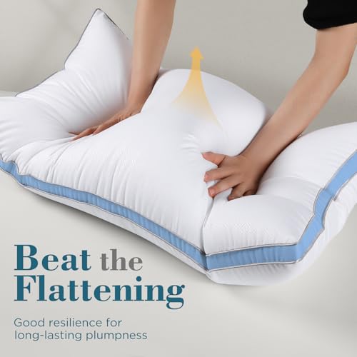 viewstar Bed Pillows King Size Set of 2, Hotel Quality, Down Alternative Big Pillow for Back, Stomach or Side Sleepers, Firm