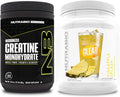 NutraBio Creatine Monohydrate, Unflavored, (300 g) and Clear Whey Protein Isolate, (Pineapple Splash) Supplement Bundle ?C Muscle Energy, Maximum Growth, Recovery, and Strength