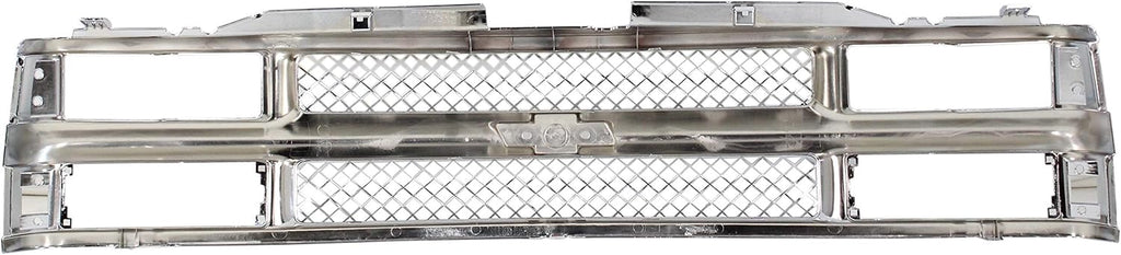 Garage-Pro Grille Assembly Compatible with CHEVROLET C/K FULL SIZE P/U 1994-2000/SUBURBAN 1994-1999 Mesh Insert All Chrome with Dual/Composite HL