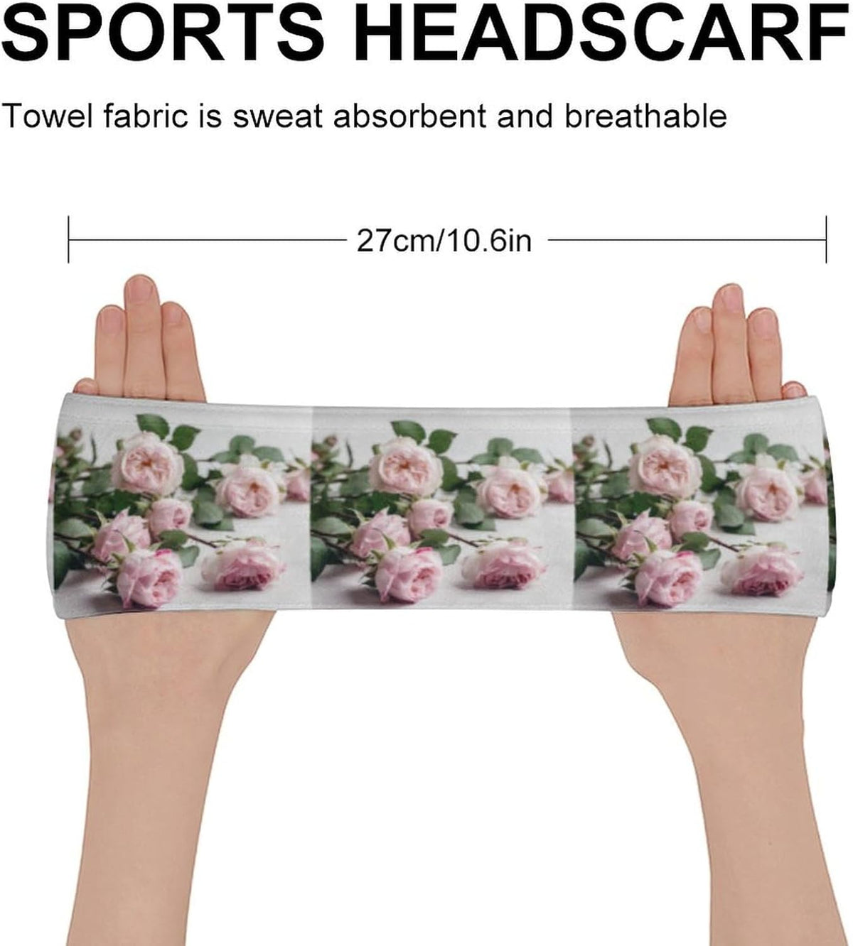 Sweatband Sports Headbands for Women Flowers on White Table Headband Stretchy Head Bands Moisture Wicking Workout Headband Fashionable Hairbands for Workout Yoga Running Gym Unisex Hairband