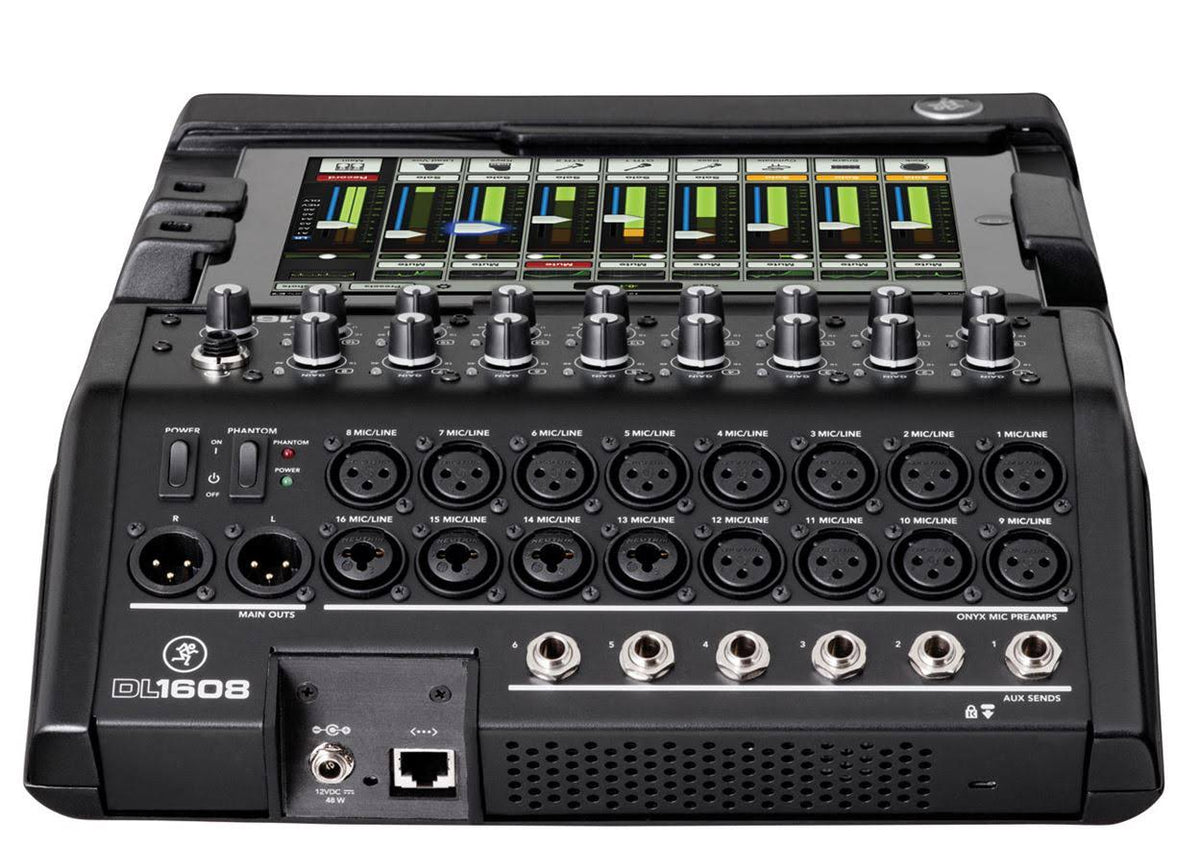 Mackie DL1608 Lightning 16-Ch. Mixer w/lPad Control+Bag+iPad Tray Kit+
