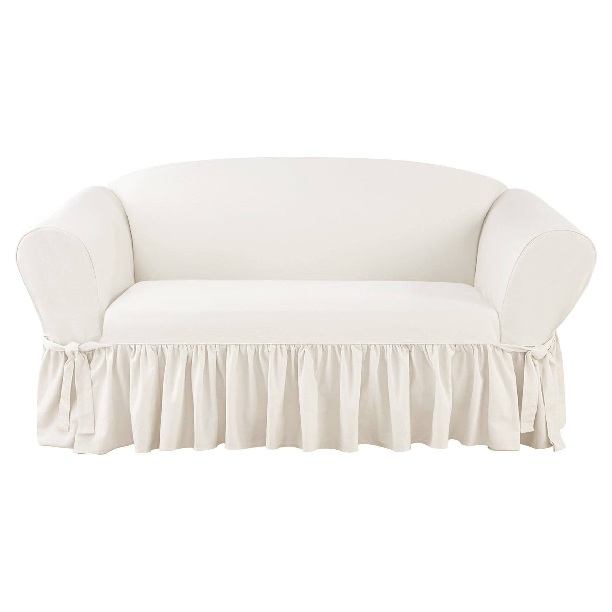 Sure Fit Essential Twill 1 Piece Loveseat Slipcover - White