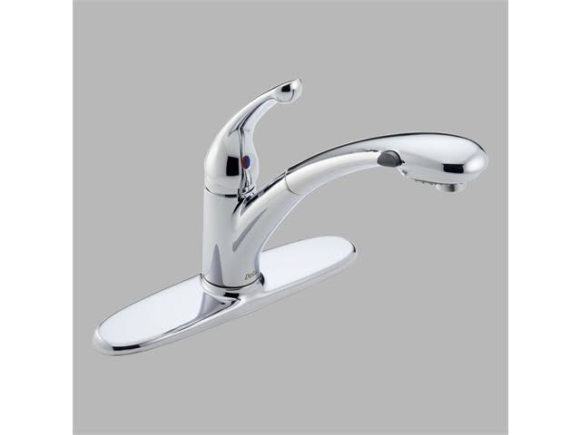 Delta 470-WE-DST Signature Single Handle Pull-Out Kitchen Faucet Chrome