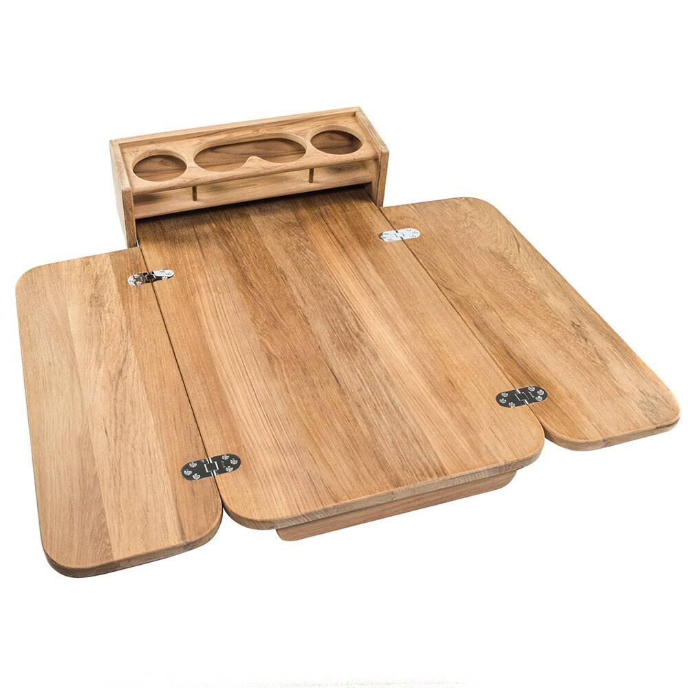 Whitecap Cockpit Table W/FOLDING Leaves Drinkholder Table Top - Holds 4