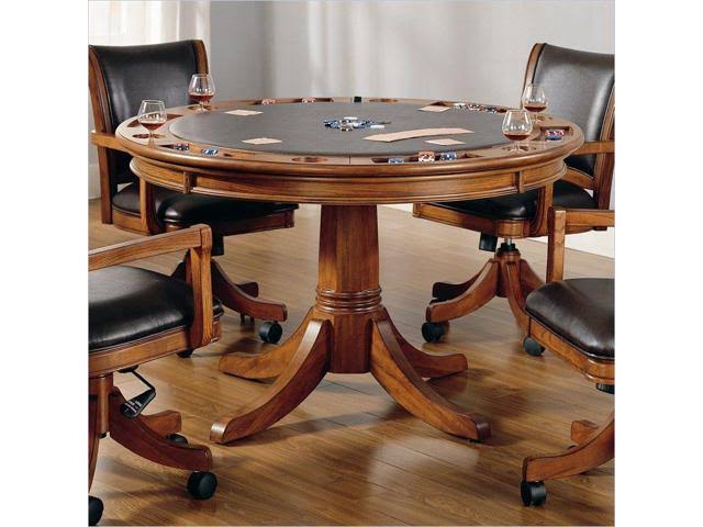 Hillsdale Furniture Parkview Round Game Table, Medium Brown Oak