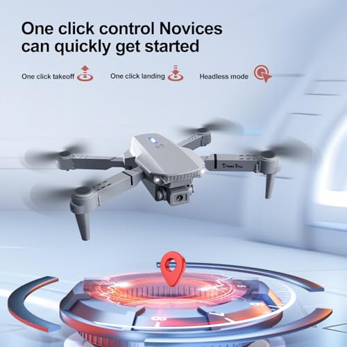 E88 Drone with Screen Controller with SD card, Foldable Mini Drone for Beginners, 2 Batteries, 360?? Flips Waypoint Fly, Active Obstacle Avoidance, One Key Take Off/Landing. (2 batteries - Black)