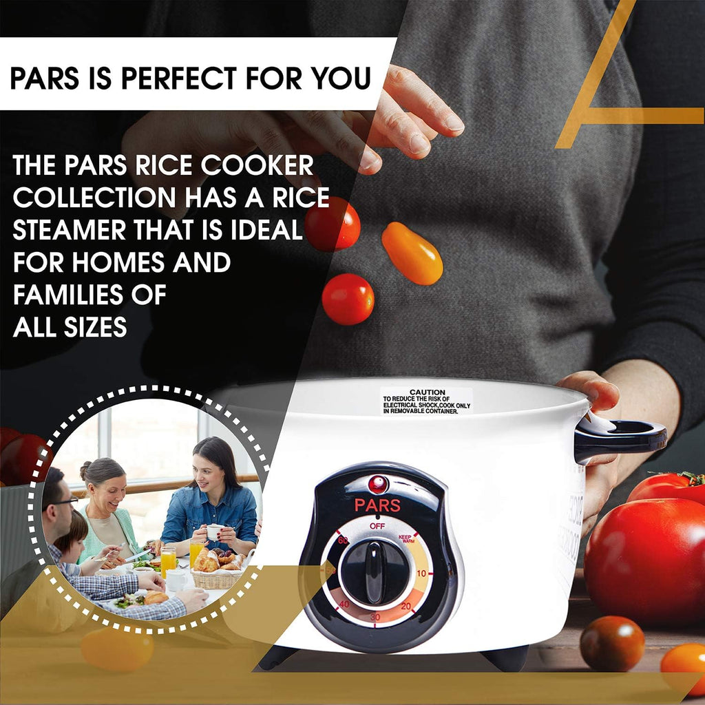 Pars Automatic Persian Rice Cooker - Tahdig Rice Maker Perfect Rice Crust, 10 Cup
