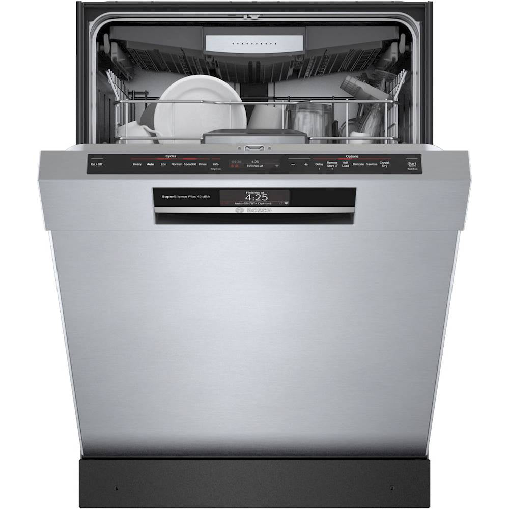 Bosch - 800 Series 24 Top Control Built-In Dishwasher with CrystalDry, Stainless Steel Tub, 3rd Rack, 42 dBa - Stainless steel