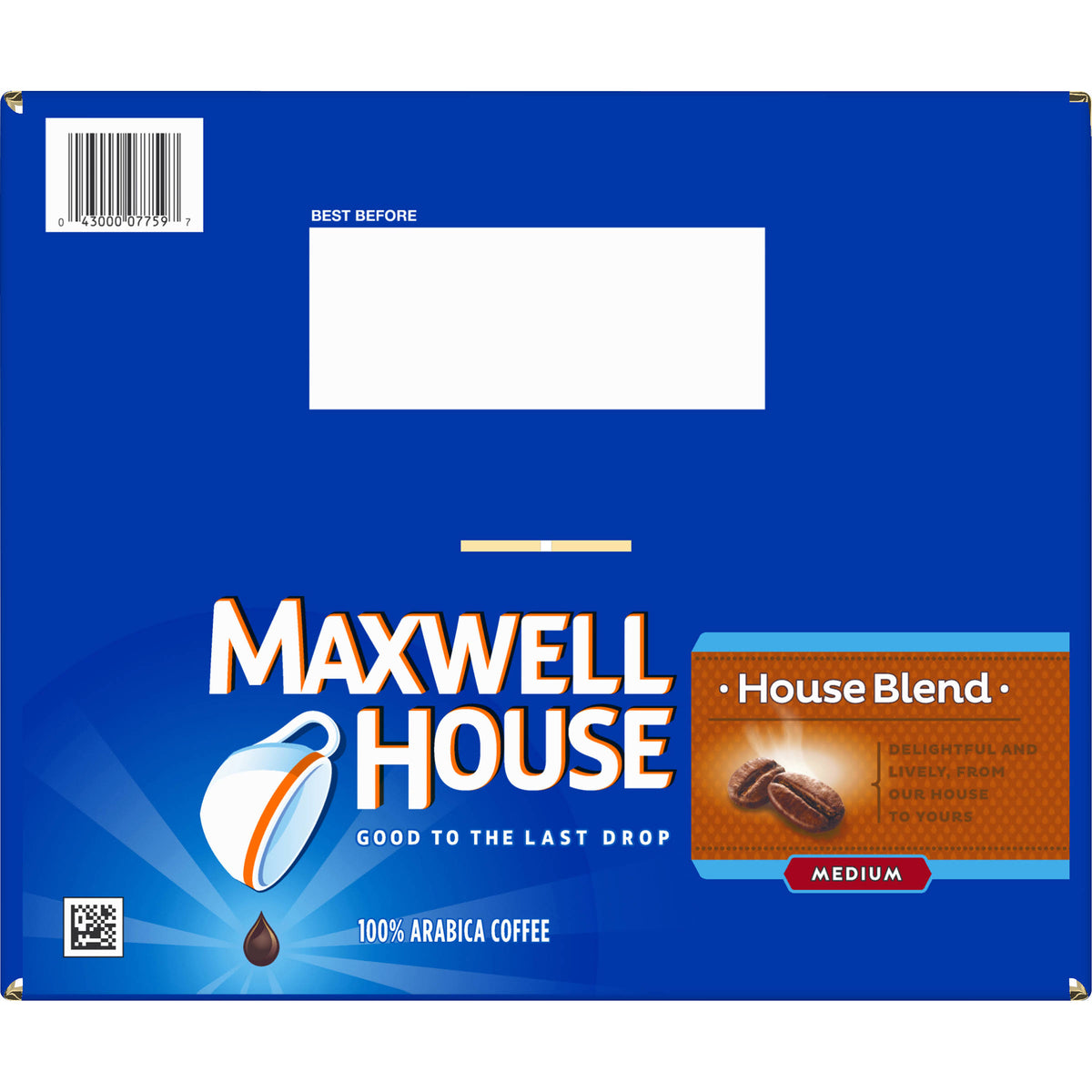 Maxwell House Coffee, 100% Arabica, Medium, House Blend, K-Cup Pods - 100 pods, 31 oz