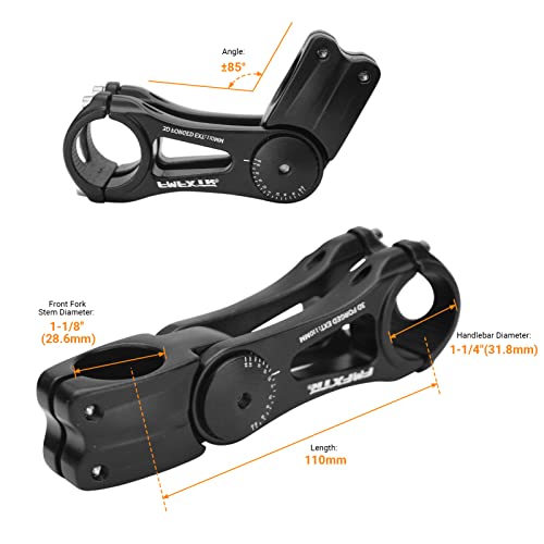 Himiway Bike Stem 110mm Adjustable MTB Stem Aluminum Alloy Bicycle Handlebar Stem Extender Riser for Most Mountain Bike Road City Bike MTB