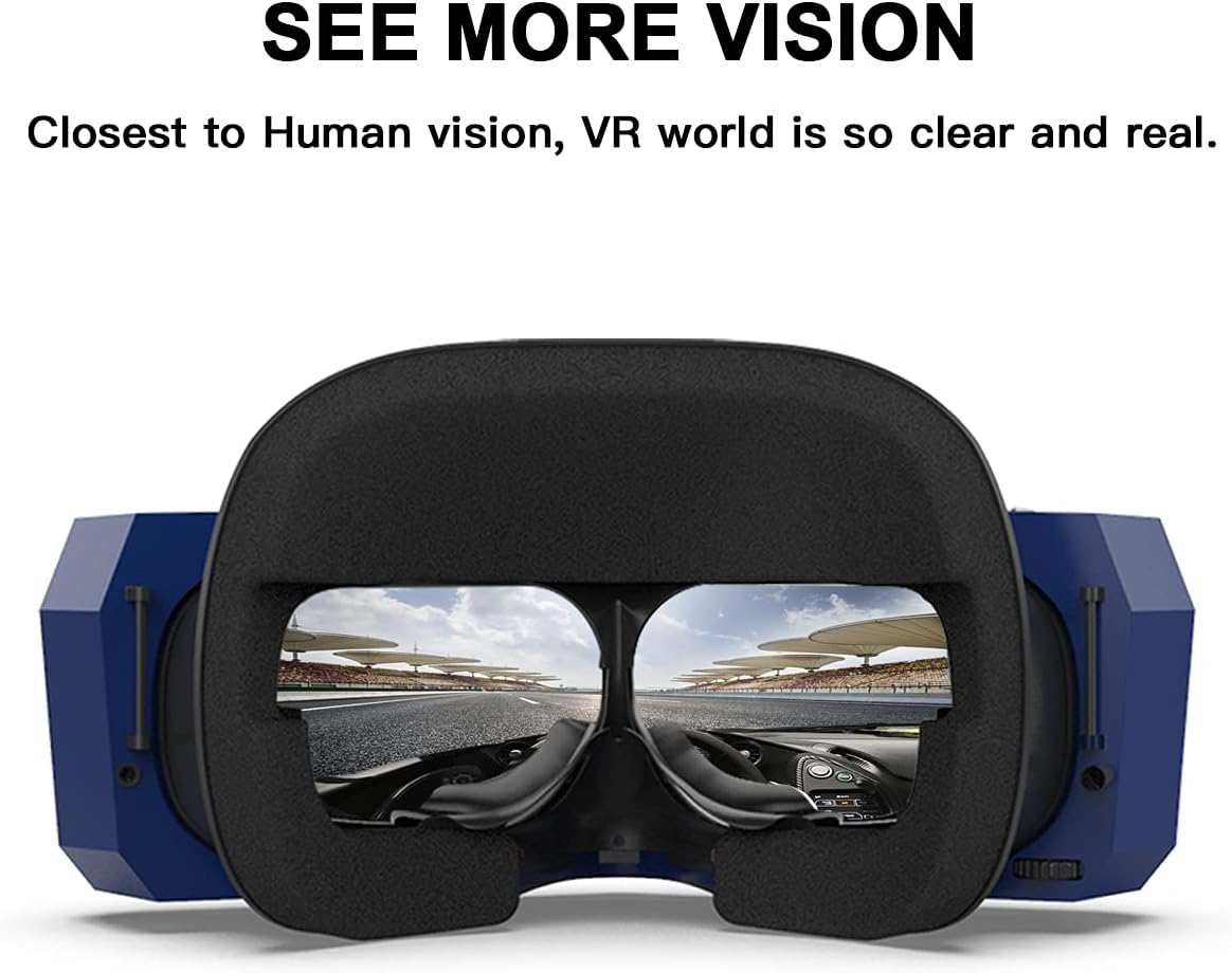 Pimax Vision 8K X VR Headset with Dual Native 4K CLPL Displays, 200 Degrees FOV, Fast-Switched Gaming RGB Pixel Matrix Panels for PC VR Steam Games Videos, USB Powered, Modular Audio Strap