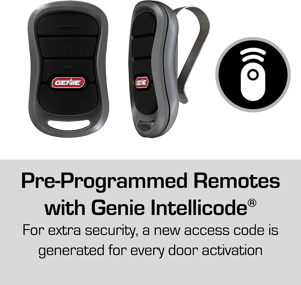 Genie Chain Drive 750 3/4 HPc Garage Door Opener w/Battery Backup - Heavy Duty Chain Drive - Operate your garage door when the primary power is out - Wireless Keypad Included, Model 7035-TKV,BLACK