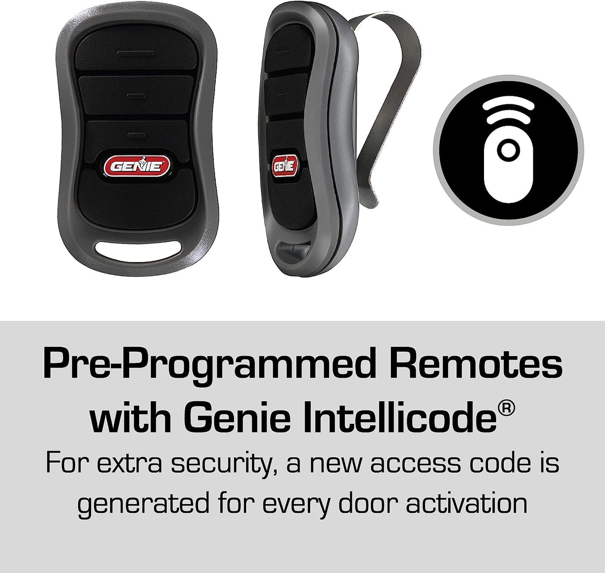 Genie Chain Drive 750 3/4 HPc Garage Door Opener w/Battery Backup - Heavy Duty Chain Drive - Operate your garage door when the primary power is out - Wireless Keypad Included, Model 7035-TKV,BLACK