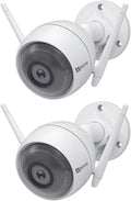 EZVIZ Security Camera Outdoor 1080P WiFi, 100ft Night Vision, Weatherproof, Smart Motion Detection Zone, 2.4GHz WiFi Only(C3WN, 2 Packs)