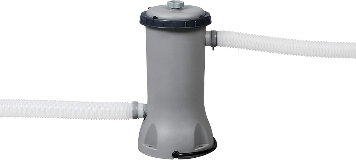 Bestway 56655E Power Steel 16ft x 10ft x 42in Outdoor Oval Frame Above Ground Swimming Pool Set with 1000 GPH Cartridge Filter Pump, Ladder, and Cover