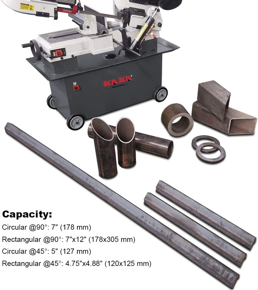 KAKA Industrial Metal Horizontal Band Saw 7x12 Capacity BS-712N with 1.5HP motor